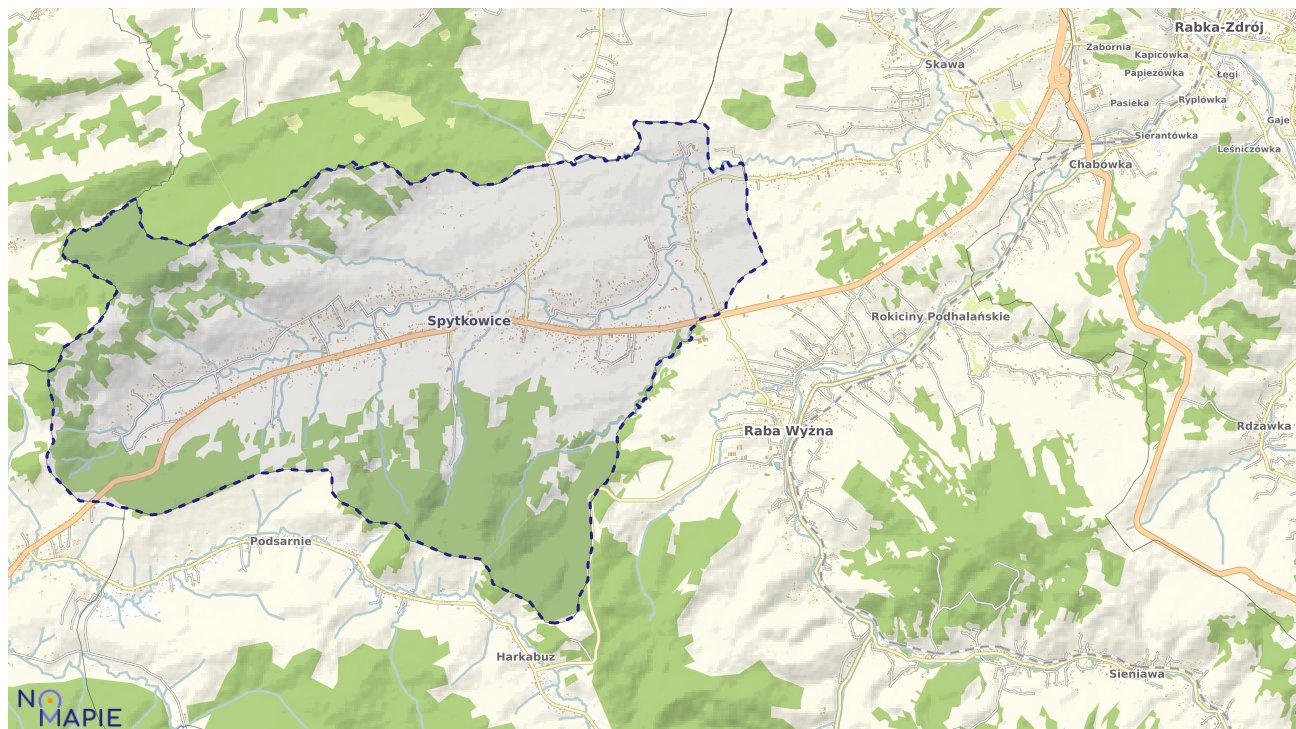 Mapa obszarów ochrony przyrody Spytkowic